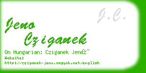 jeno cziganek business card